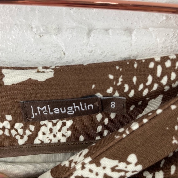 J. McLaughlin Brown & Cream Snakeskin Print Stretch Knit Straight Skirt Size 8 - Picture 7 of 10